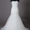 white beaded lace wedding dresses with Fit n Flare Organza Skirt