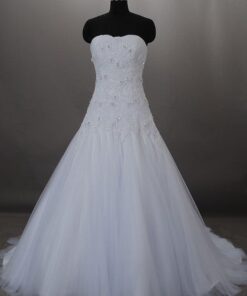 strapless wedding dresses with Organza Ball Gown Skirt