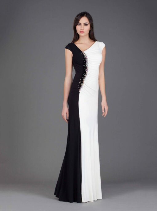 Style J6427 - Black and White Evening Dresses