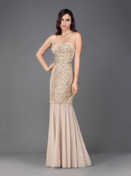 champagne colored formal evening dresses