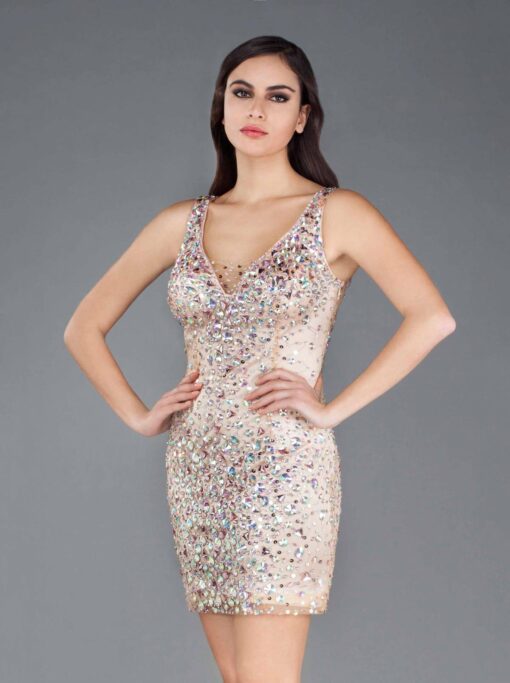 Sleeveless Cocktail Dresses with Crystals