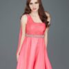 pink cocktail dresses with one shoulder