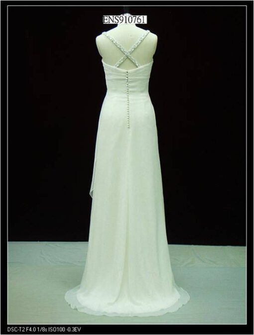 cross straps white gown