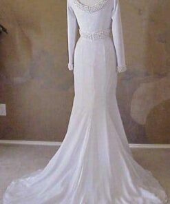 back of long sleeve bridal dresses