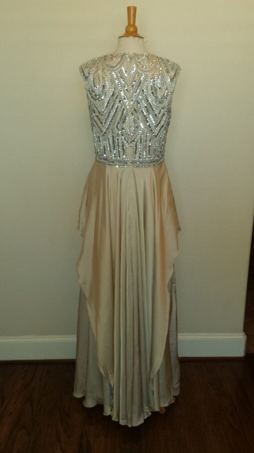 golden colour worked bride dress