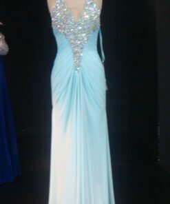 Light Blue Halter Evening Dresses