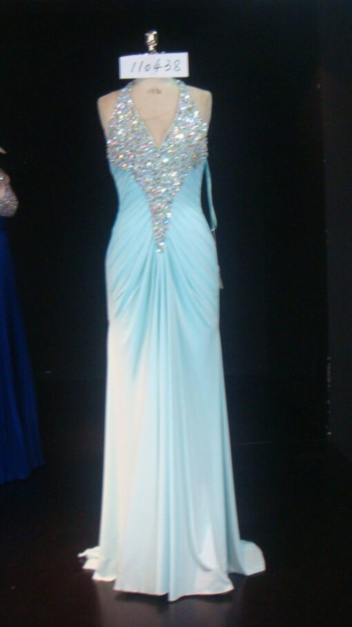 Light Blue Halter Evening Dresses