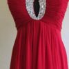 red Empire Waist evening dresses