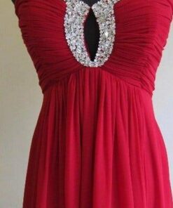 red Empire Waist evening dresses