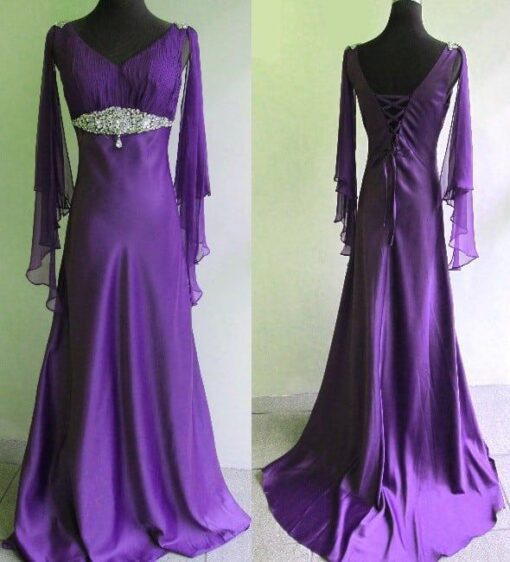 Purple Chiffon Evening dresses