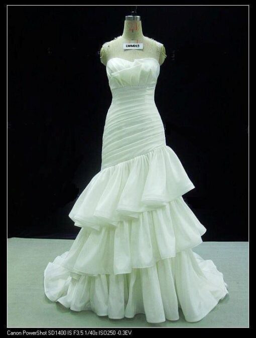 tiered bridal dresses with strapless neckline