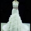 tiered bridal gowns with belted sash