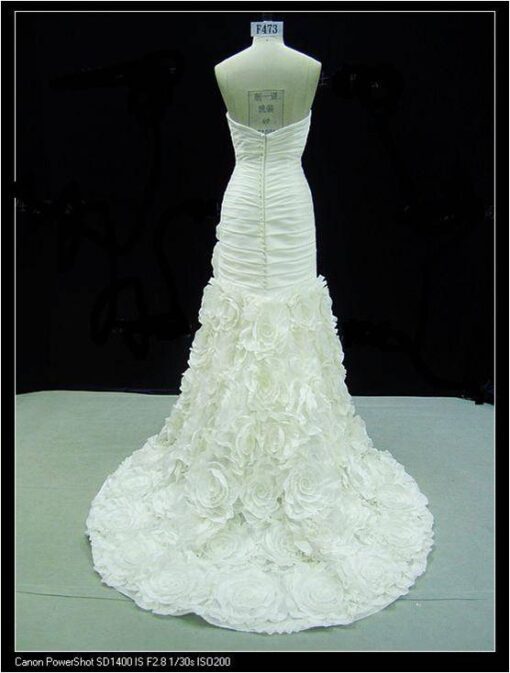 half bride gown with rose pattern