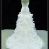 white bride dress with rose pattern