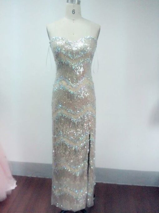 Champagne colored pageant gowns