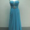 Strapless pageant Gowns in Blue Chiffon