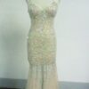 Light yellow evening gowns for pageant competition