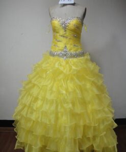 yellow pageant ball gowns