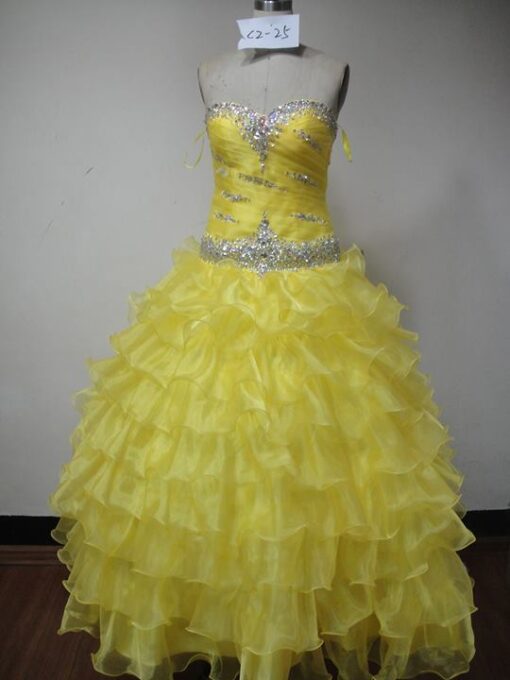 yellow pageant ball gowns