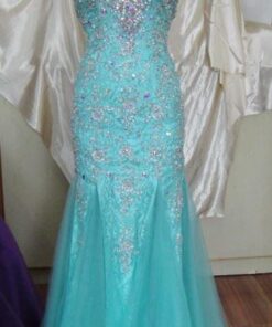 blue colored competition evening gowns