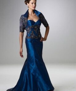 Blue Beaded Evening Gowns