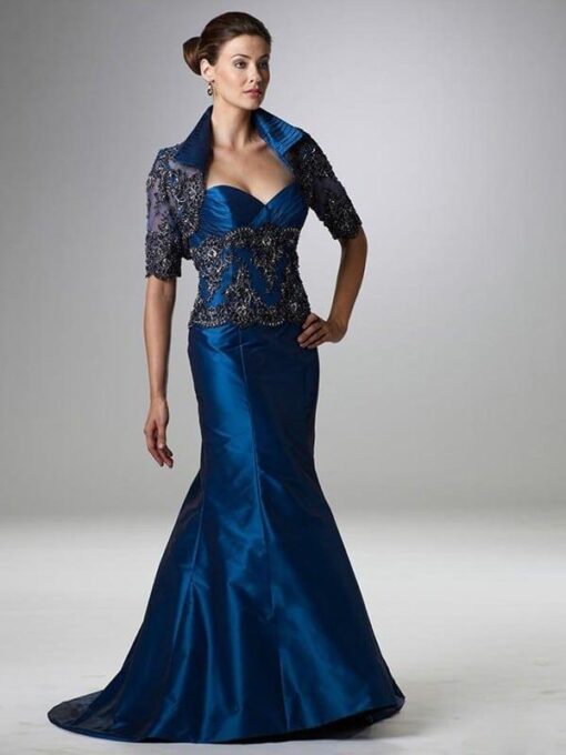 Blue Beaded Evening Gowns