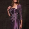 Purple Satin Mother of the Bride Dress