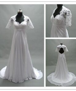 short sleeve plus size bridal gowns