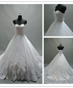 strapless lace wedding ball gowns