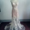 Sheer Nude Colored Pageant Dresses with Pearl Beading