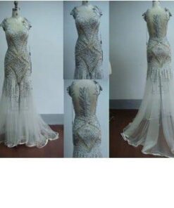 nude illusion pageant gowns