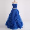 Blue Ball Gown with beaded belt