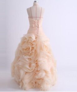 rose pattern wedding gown