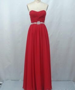 Style Y6-red - Long Red Empire Waist Ball Gowns