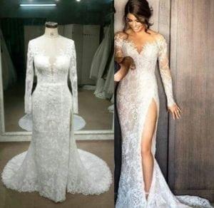 Replica of haute couture long sleeve wedding dress by Darius Cordell Bridal