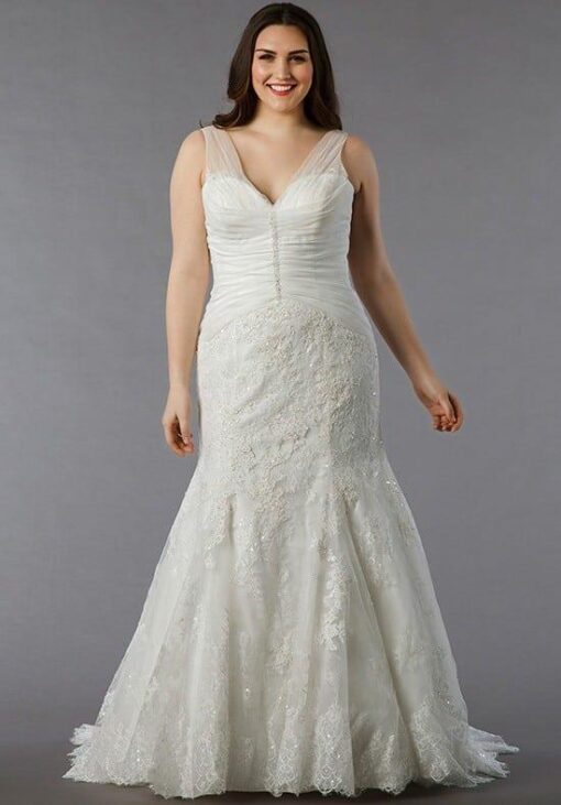 sleeveless plus size bridal gowns at Darius Cordell