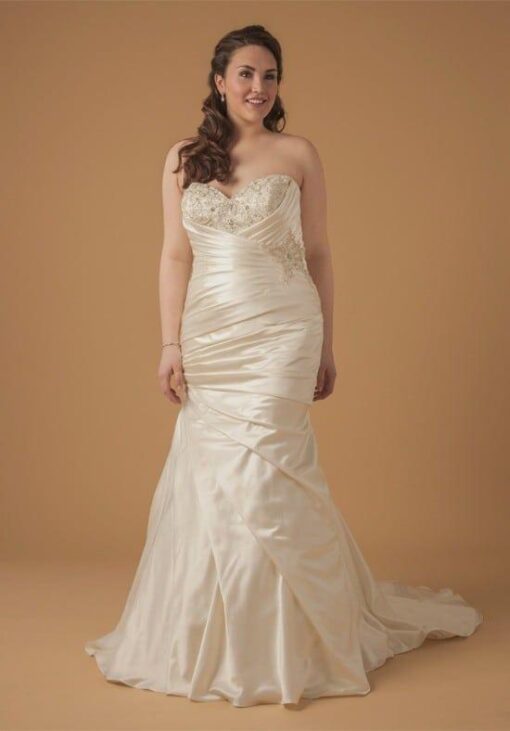 ruched plus size wedding gown