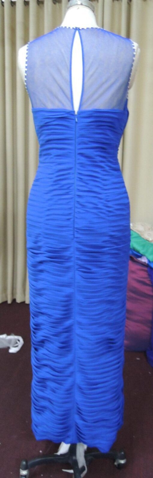 Blue back zipped eveing dress at Darius Cordell