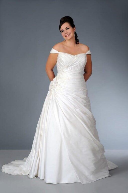 Plus Size Off the Shoulder Wedding Dress at Darius Cordell