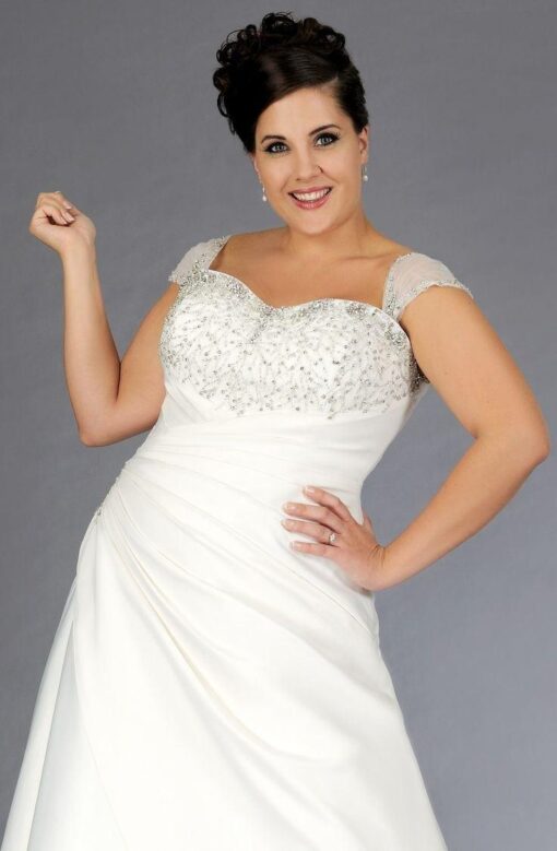 Plus Size Bridal Dress with cap Sleeve