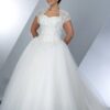 Plus Size Wedding Ball Gowns with Short Sleeve Shrug jacket