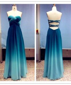 Strapless Ombre Prom Dress from Darius Cordell