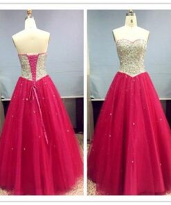 Pink Cinderella Beaded formal Ball Gown