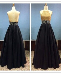 Black Halter Ball Gown for Prom from Darius Cordell