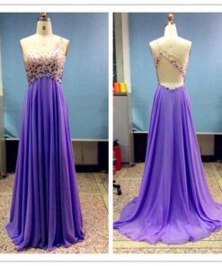 Purple Chiffon Evening Wear gowns