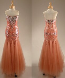 Peach Colored Sequin Prom Dresses from Darius Cordell