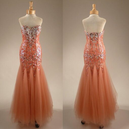 Peach Colored Sequin Prom Dresses from Darius Cordell