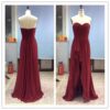 Strapless High Low Prom evening dress in red