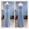 Light Pastel Blue Lace Evening Gown by Darius Cordell