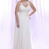 Halter Plus Size Wedding Dress with Pearl beaded Lace